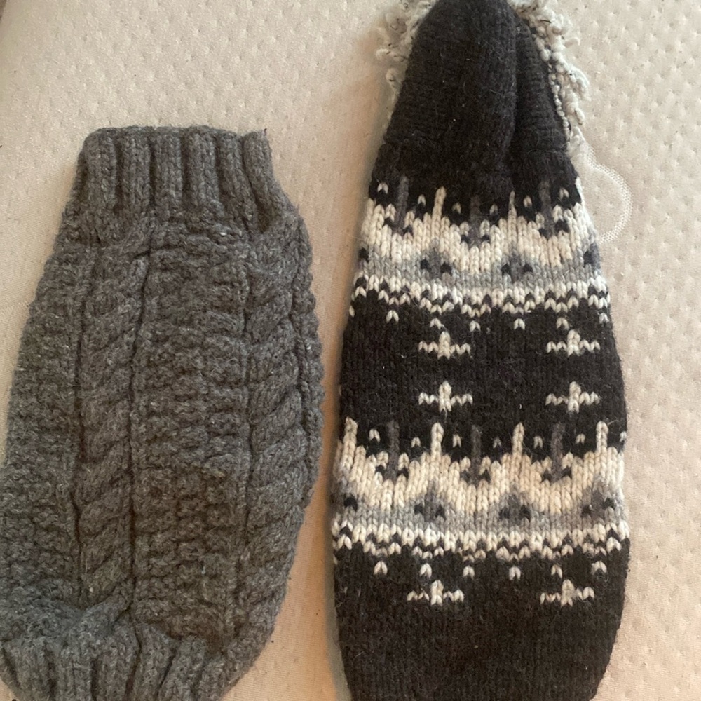 Two Small Chilly Dog Wool Sweaters